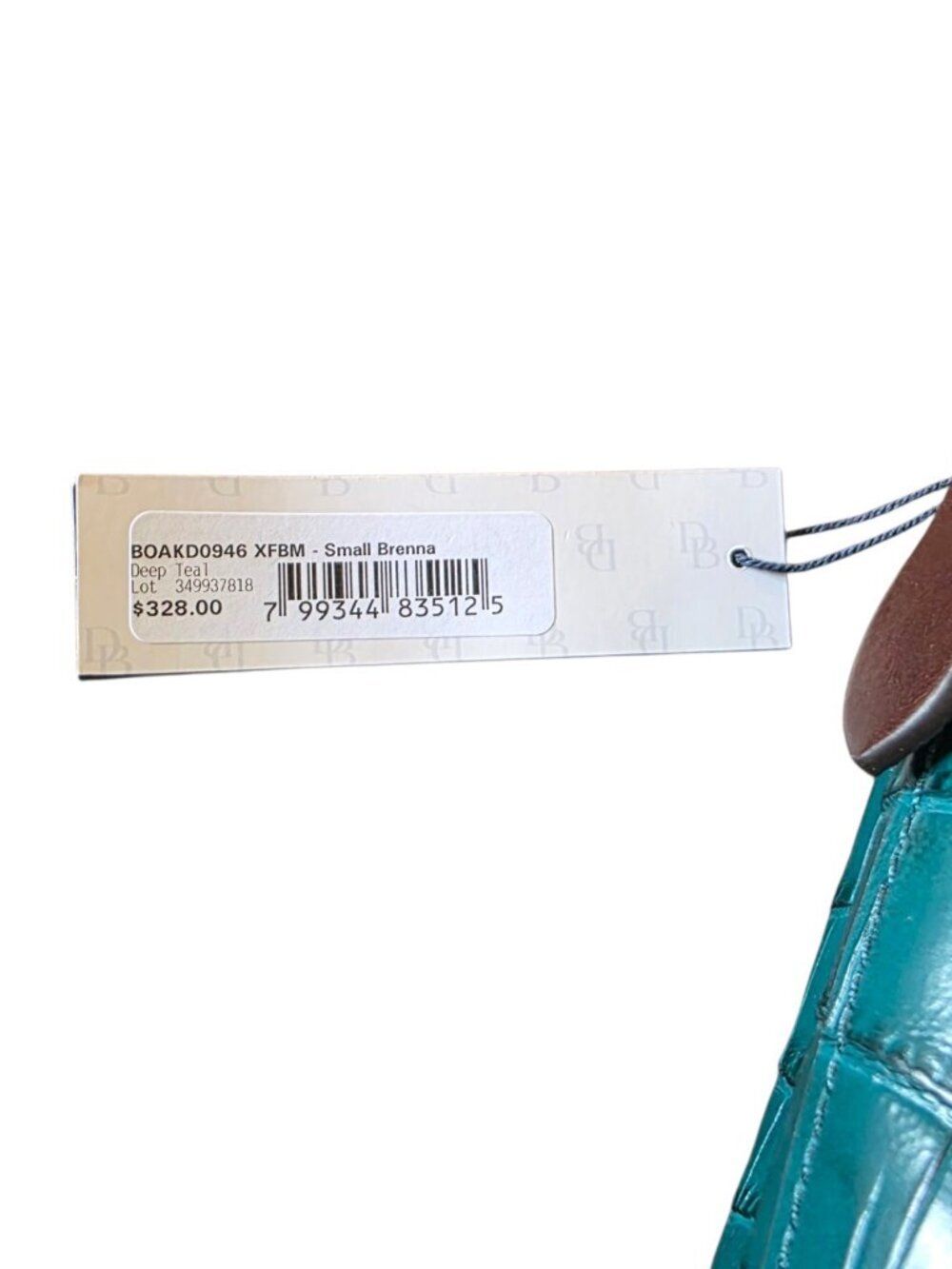 Dooney & Bourke Oakdale Brenna Croc Embossed Leather Bag Deep Teal NWT Rare - Picture 11 of 16